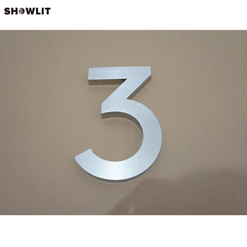 

House Number Outdoor Floating 8 inch Stainless steel Numberals Brushed Steel