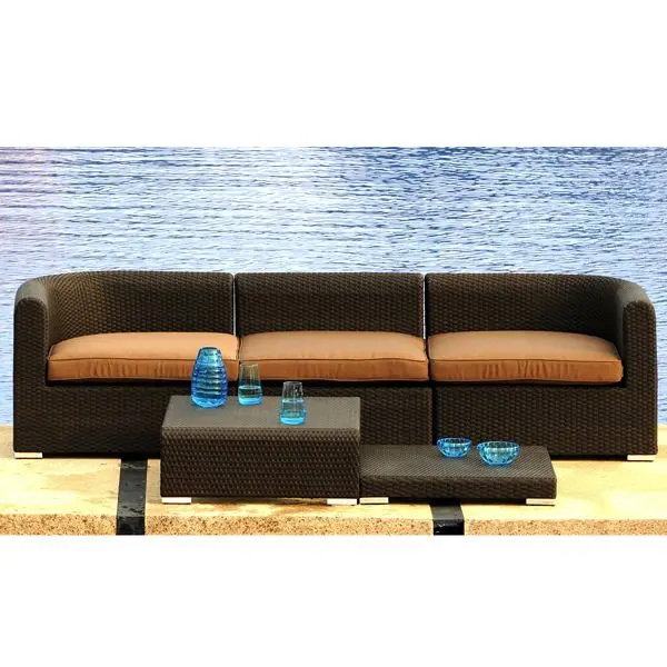 Waterproof cebu rattan three seats sofa furniture outdoor used