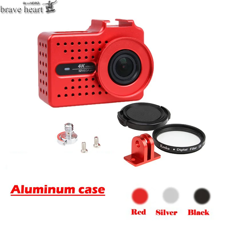 

Yi 2 4k 4k+ case with UV filter Aluminium Alloy Metal Frame Protective Case for xiaomi yi Xiao Yi 4k 2 action camera accessories