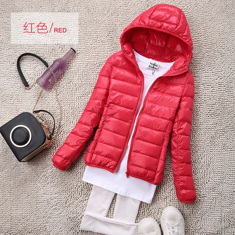 Sanishroly S-4XL Autumn Winter Women White Duck Hooded Down Jacket Female Ultra Light Down Coat Parkas Short Tops Plus Size S435 bubble coat women