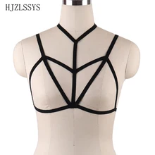 Женская Черная обвязка для тела, ремни, белье, Harajuku, готика, фетиш, БДСМ, связывание, эротический, полный, для танцев на шесте, Хэллоуин, топы, жгут, бюстгальтер