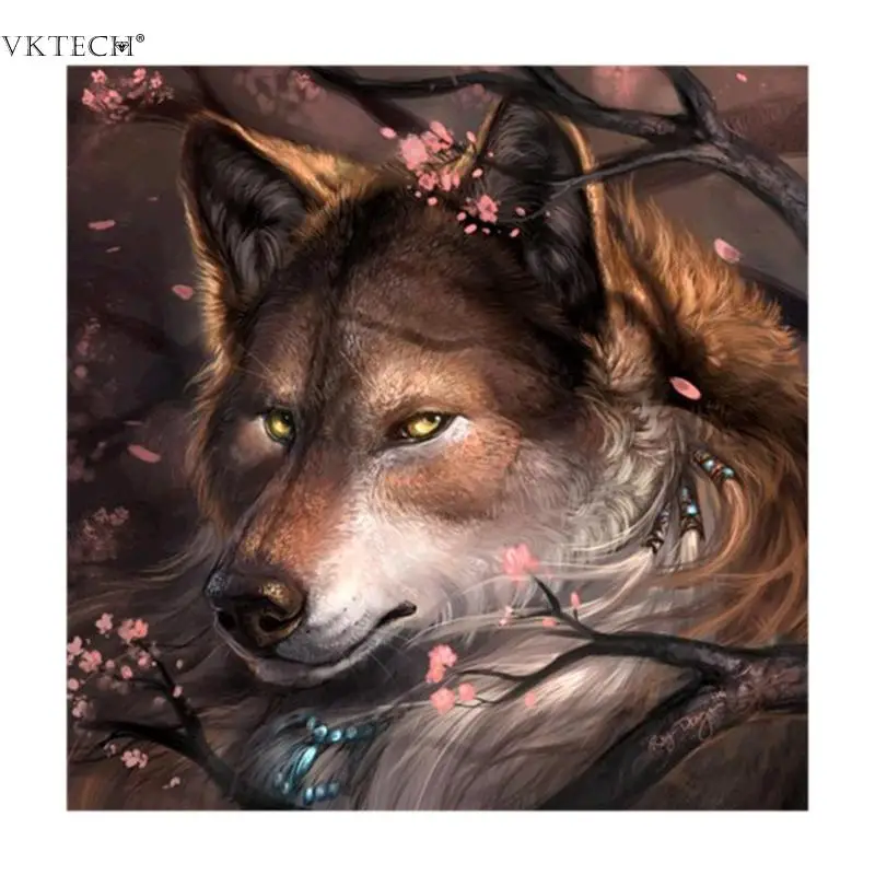 

Wolf DIY 5D Diamond Painting Needlework Cross Stitch Kit Rhinestone Embroidery Diamand Home Decoration Craft Art Gift 30X30 cm