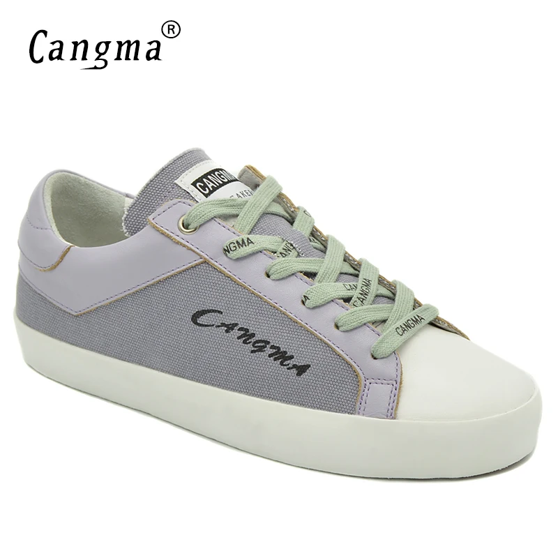 Женская парусиновая обувь CANGMA Deluxe серая и фиолетовая дышащая женская