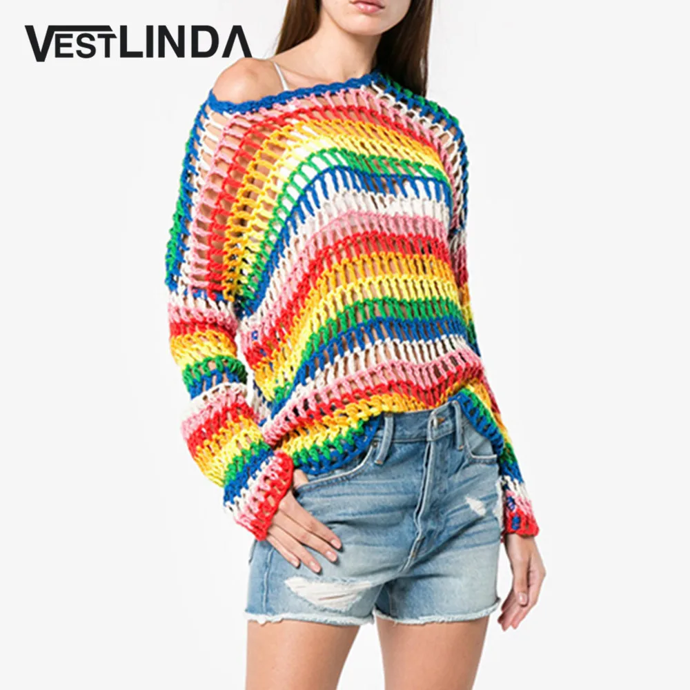 long rainbow sweater