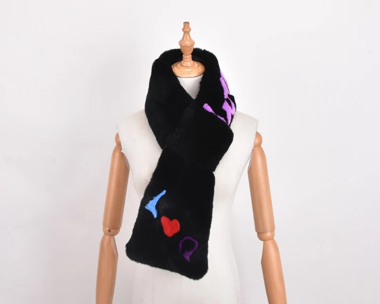 Женский шарф с натуральным кроличьим мехом, и розничная