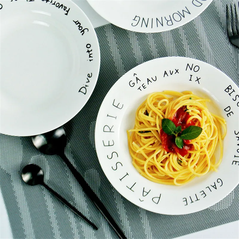 

Dinner Plates Soup Bowl Food Dishes Spaghetti Ceramic Plate Salad Pasta Bread Dessert Dish Bread Dessert Plate Home Tableware