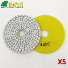 Best Price Free shipping 10pcs white bond 200# Diamond flexible Wet polishing pad for stone, Spiral type Dia 100mm/4"