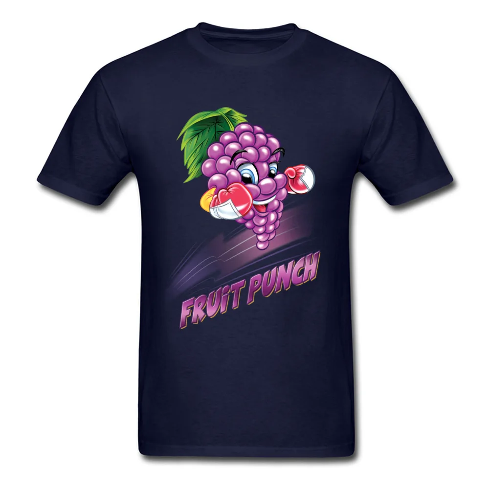Fruit Punch Punny Custom Tees Short Sleeve for Men 100% Cotton Fabric ostern Day O Neck T Shirts Funny Tshirts Fashionable Fruit Punch Punny navy