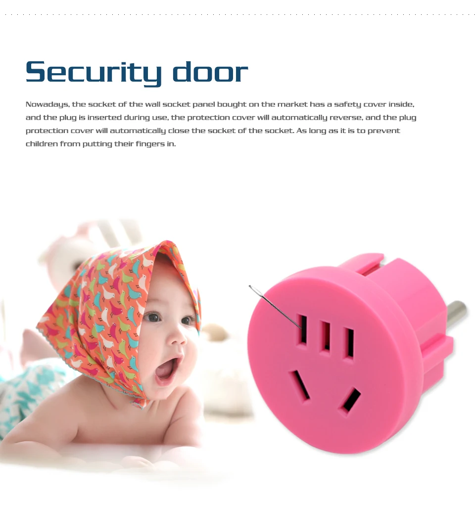 2 Round Pin Socket US AU To EU Plug USA AUS To Euro Europe Travel Wall Power Plug Charger Outlet Adapter Converter Safety Valve (3)