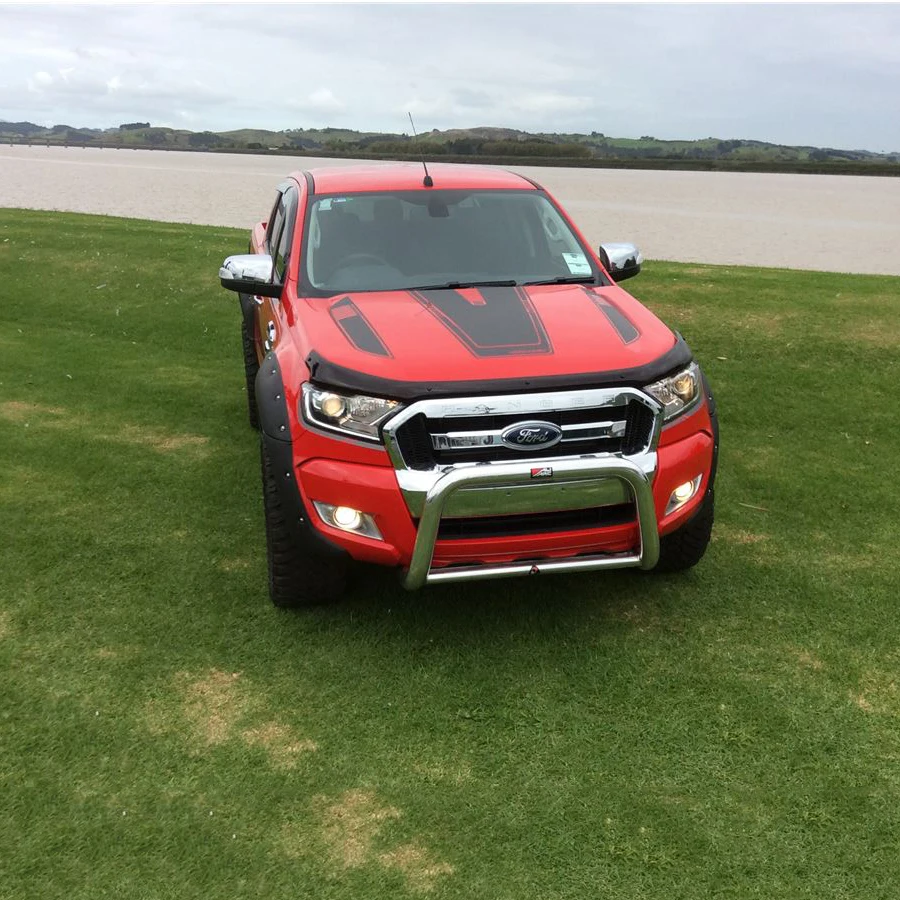 

free shipping 3PC cool hood bonnet Gradient side stripe graphic Vinyl sticker for Ford ranger 2015 2016 2017sticker