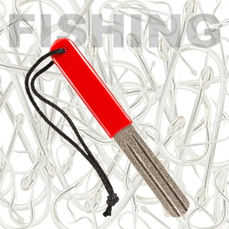 

Diamond Hook Hone Fishook Sharpening Fishing Tackle Box Accessory Tool Easy Use fishing Tackles Accessories Red