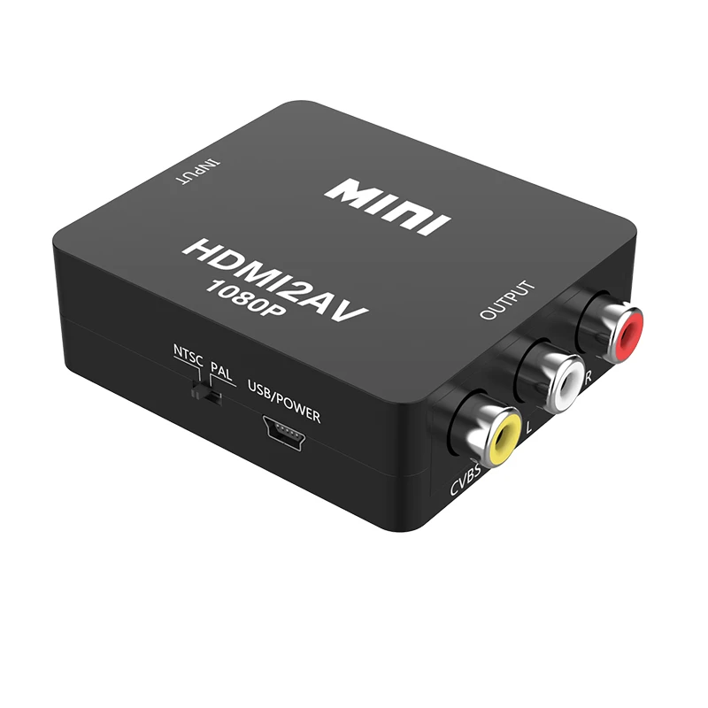 1080P HDMI в AV/RCA CVBS адаптер видео конвертер HDMI2AV адаптер конвертер коробка поддержка NTSC PAL выход HDMI в AV адаптер