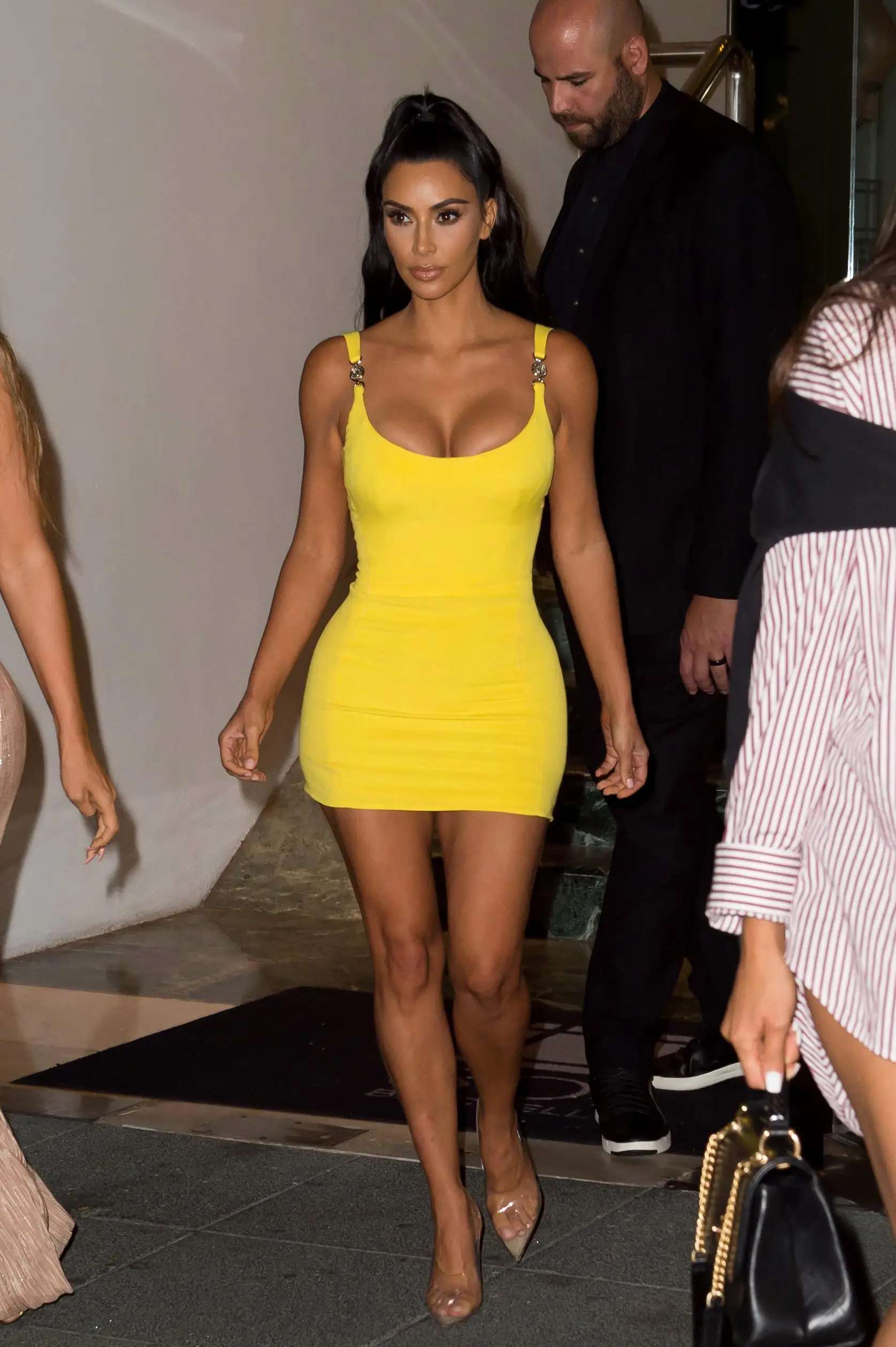 KLEEZY New Celebrity Kim Kardashian Button Spaghetti Strap