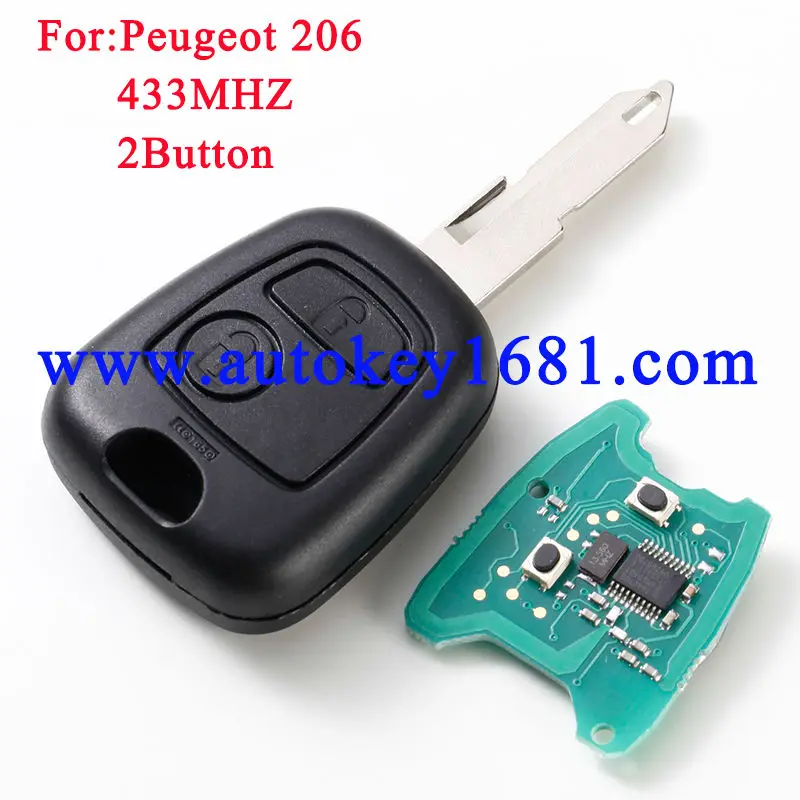 2 Button Remote Key 433mhz fit for PEUGEOT 206 205 405 106 Key