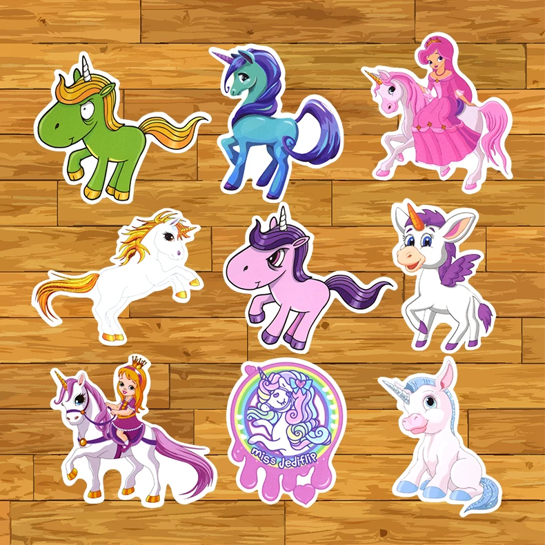 50pcs Unicorn stickers pack for children kawaii suitcase guitar luggage skateboard bicycle waterproof pvc Laptop girl sticker