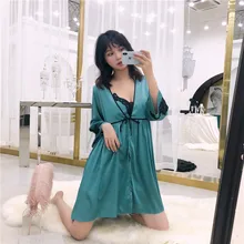 Женский халат, пижама, ночные рубашки, костюмы из 2 предметов, ночное белье, пижамы, ночная рубашка, домашняя одежда для влюбленных