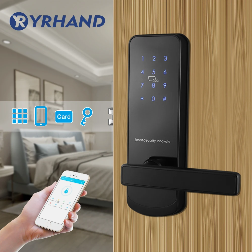 

Security Electronic Door Lock, APP WIFI Smart Touch Screen Lock,Digital Code Keypad Deadbolt For Home Hotel Apartment