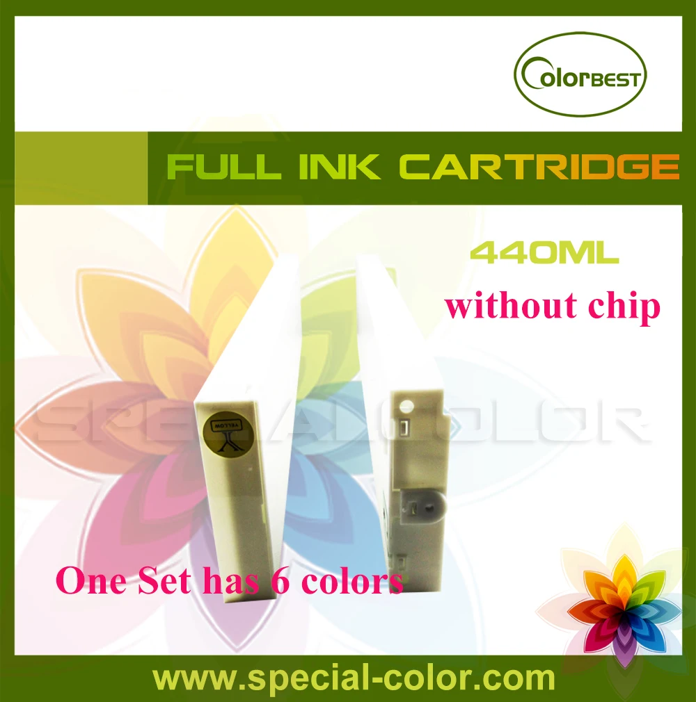 

6 colors/set 440ml Eco solvent ink cartridge without chip for Roland/Mimaki/Mutoh Printer