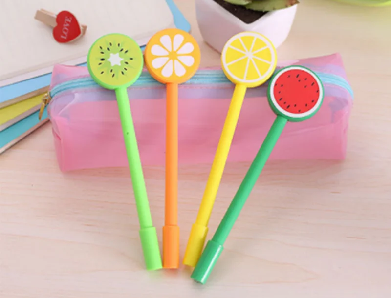 

1/2/3/4 Pcs Sale 0.5mm Cute Kawaii Fruit Head Ballpoint Pens Ballpen For Office School Writing Supplies Stationery Cute Pen