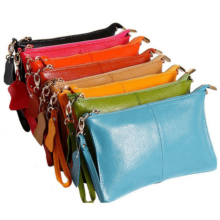 

2019 women messenger bag genuine leather chain strap day clutches small Shoulder Crossbody handy wallet ladies Handbag