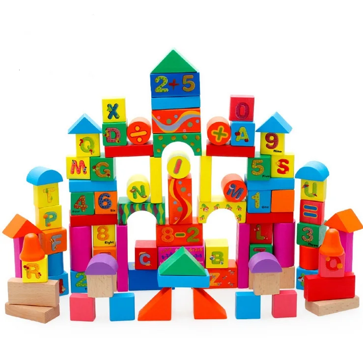 

Wooden Montessori Educational Game Geometric Assembling Blocks Toys Educational Number English Learning Building Blocks W072