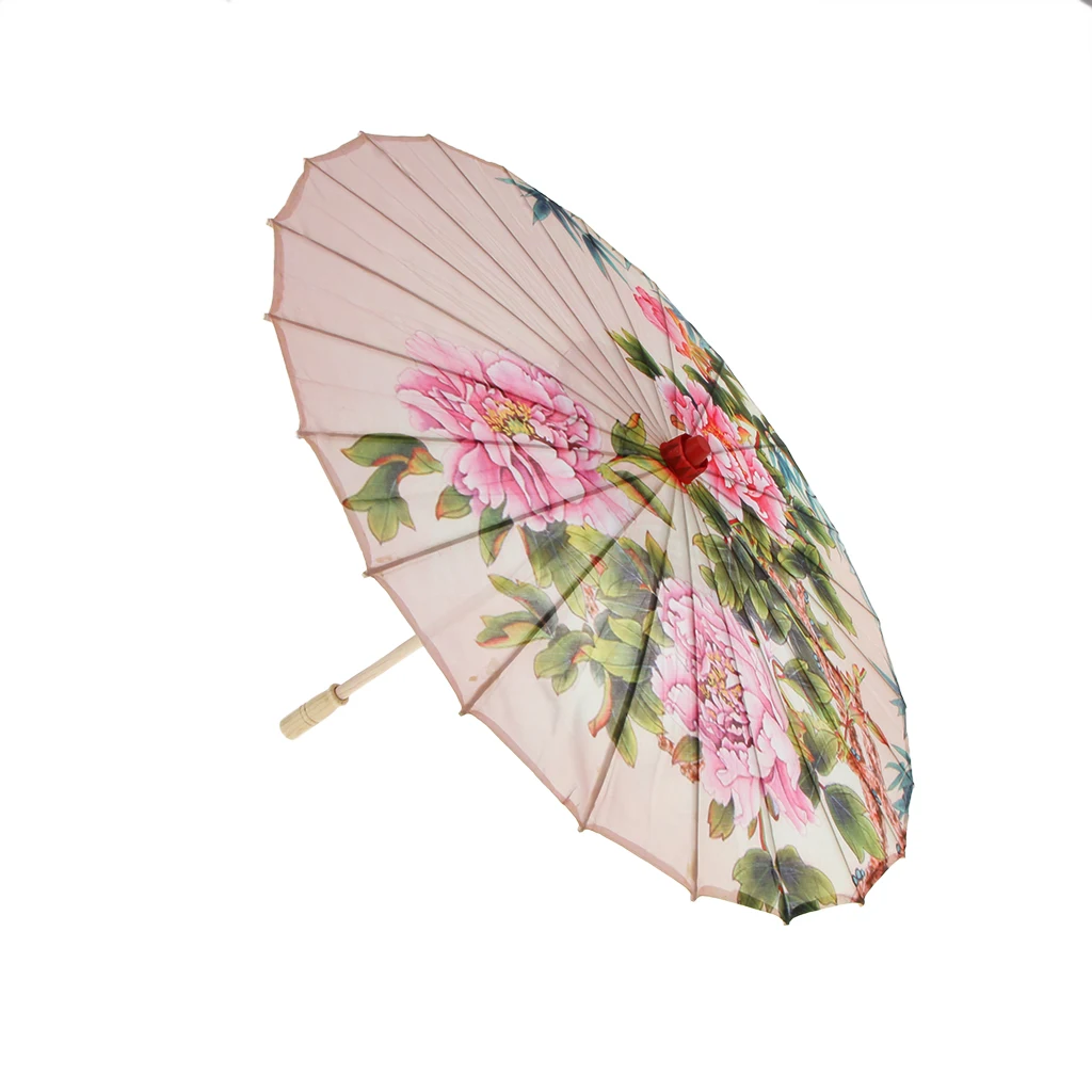 Vintage Chinese Silk Cloth Umbrella Handmade Art Painted Parasol for Wedding Party Favor Guests Gifts Performance Photo Prop