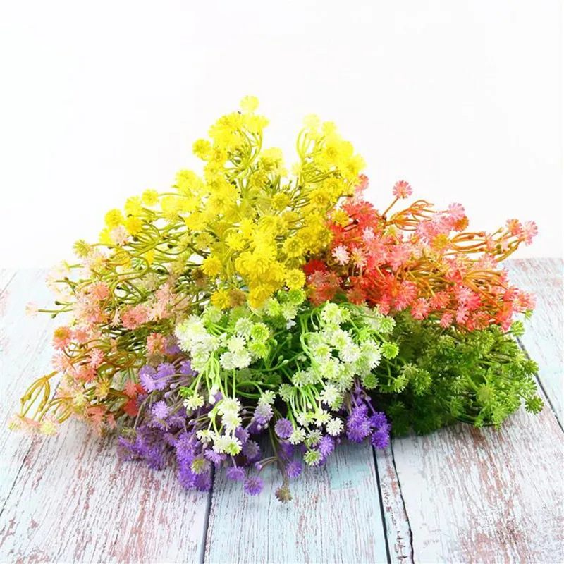 Поддельные babysbreathe связка(5 стебель/шт) моделирование спрей цвет Gypsophila для свадьбы дома витрина Декоративные искусственные цветы