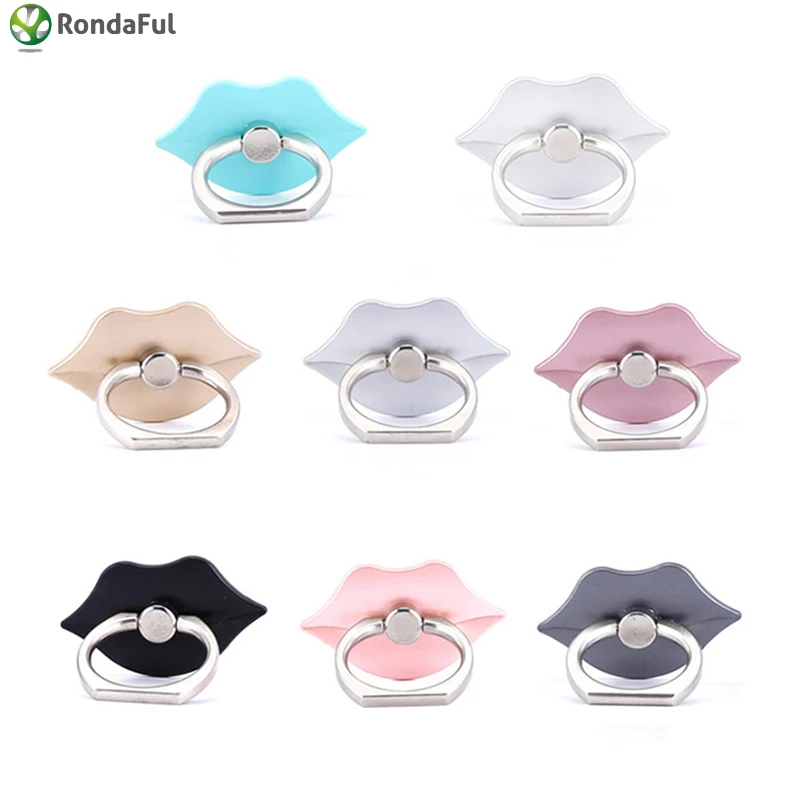 Universal Lip Shaped Cute Phone Holder Finger Ring Phone Stand 360 Degree Rotate for iPhone Samsung Huawei Ring Stand Holder