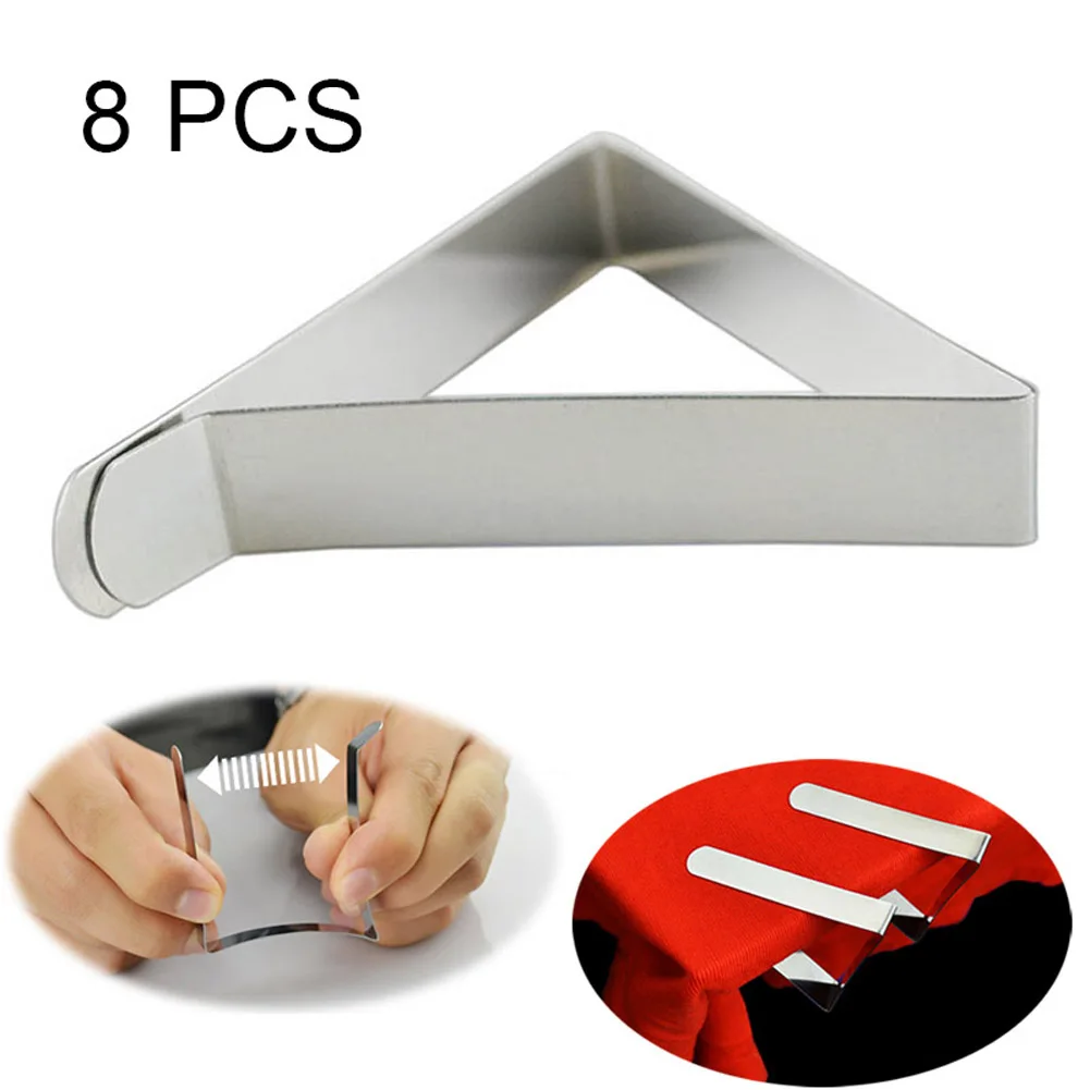 

8 Pcs/Set Hot Tablecloth Clip Stainless Steel Table Cover Holder Clamp for Home Wedding Party Picnic HY99 JU28
