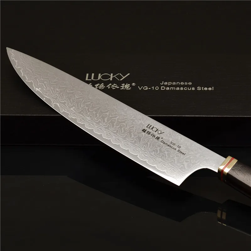 8inch,10inch Damas chef knife Japan Damascus VG10 cooking knives Handmade Forged kitchen knife with sandal handle 46