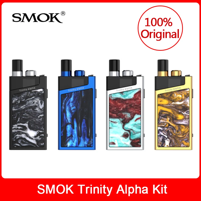 

Original SMOK Trinity Alpha Kit built in 1000mAh Battery +Pod 2.8ml +Nord Mesh MTL Coil Electronic Cigarette Pod System vape kit