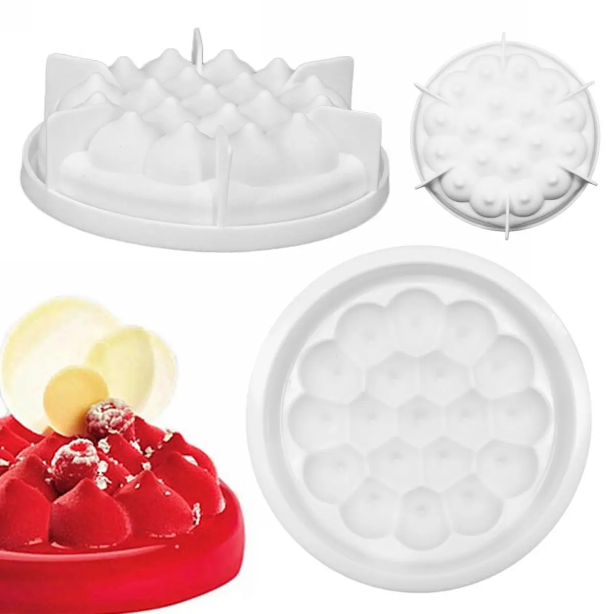 1pc DIY 3D Silicone Cream Cake Mold Mousse Cheese Baking Pan Chocolate Bakeware Mould