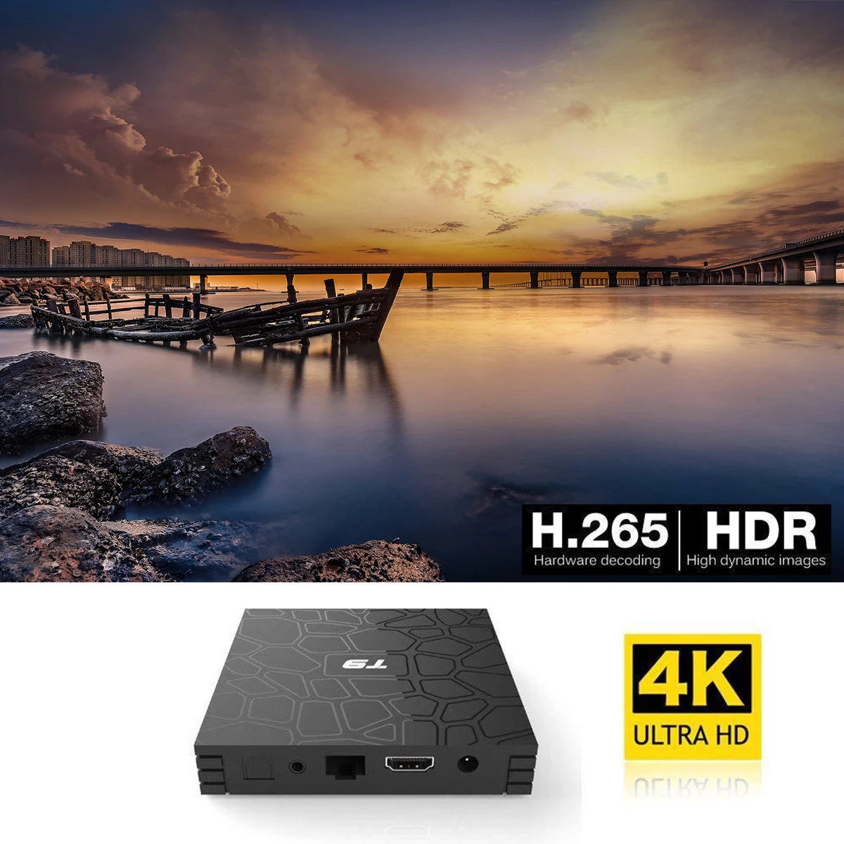 ТВ приставка SOONHUA T9 Android 8 1 4K умный HD медиаплеер 2 4 ГГц приставки Wi Fi Bluetooth