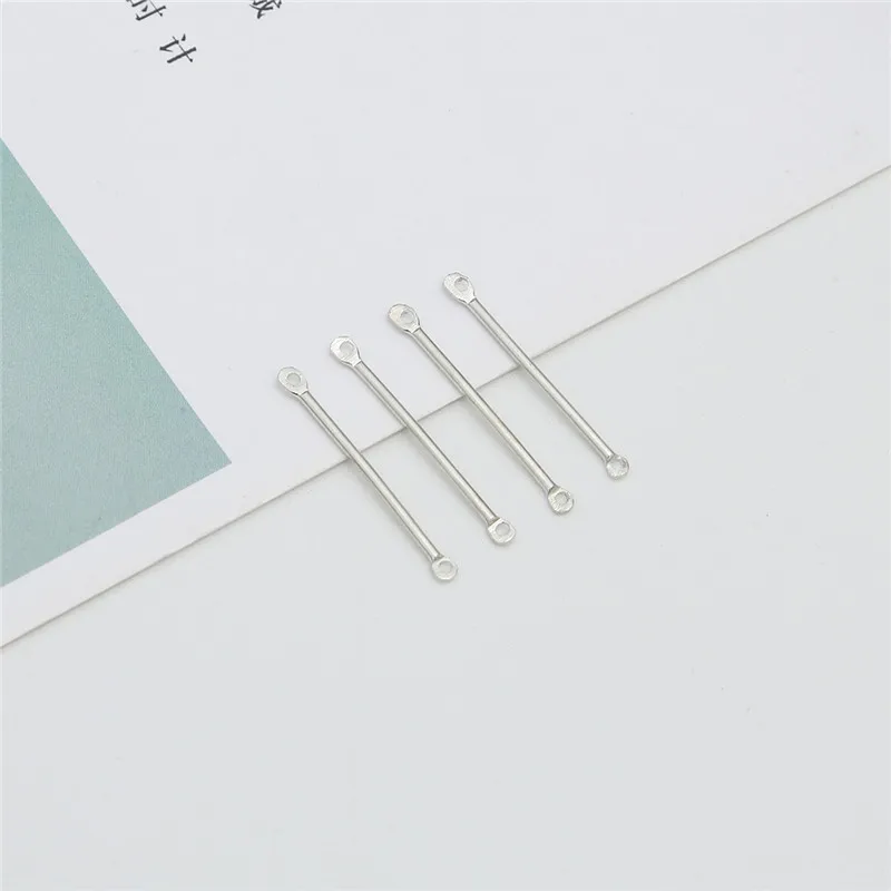 Rhodium 25mm 50 шт./лот золото/родий двойной цилиндр соединительные металлические серьги для DIY ручной работы клипсы аксессуары для ювелирных изделий - Цвет: Rhodium 25mm