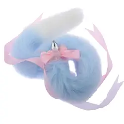 80 см синий лисий хвост анальный Анальная пробка металлический анус шарик возбуждающий секс продукты взрослые игры Флирт Игрушки для