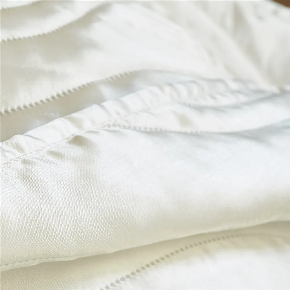  Luxury Faux Silky Satin Coverlet Bed Cover Set Wave Pattern Quilt US Queen Bed Spread 3 pcs/set Adu