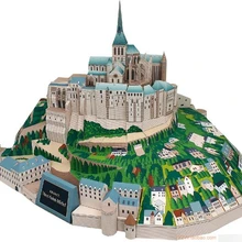 3D бумажная модель сделай сам для замка св. Мишель, Франция
