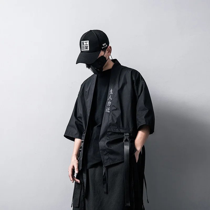Harajuku Open Stitch Kimono Jackets Men Hip Hop Thin Coat Ribbon Streetwear Male 2019 Fashion Autumn Mens Loose Jacket HW326 Harajuku Open Stitch Kimono Jackets Men Hip Hop Thin Coat Ribbon Streetwear Male 2019 Fashion Autumn Mens Loose Jacket HW326