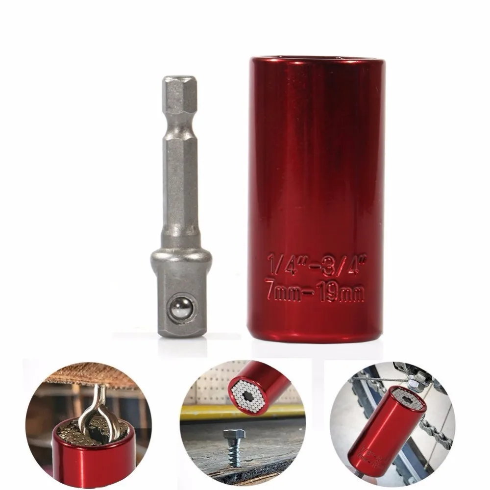 2pcs/set 7mm 19 mm key metric ratchet adapter with adapter professional drill tool to hand