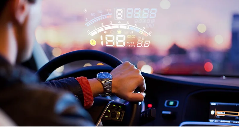 F4 HUD Дисплей 5 дюймов интеллектуальное потребление данных Диагностика OBD2 и EUOBD
