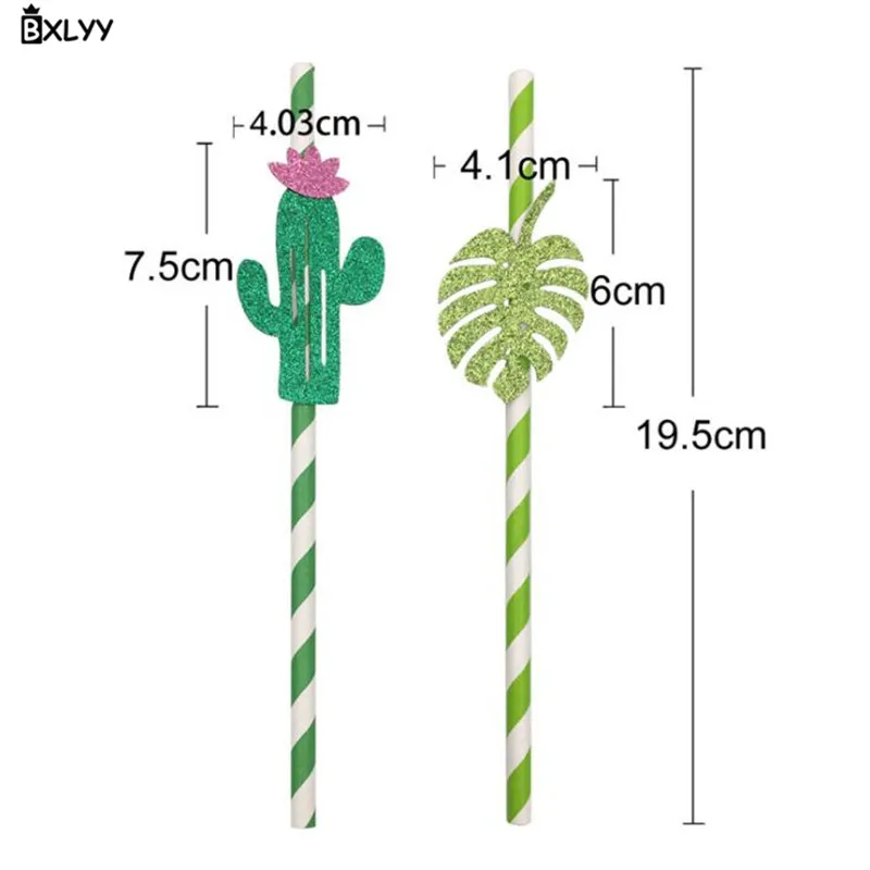 BXLYY высокий-вспышки розовый кактус черепаха задней лист фламинго и ананасы соломы вечерние холодные напитки соломы Свадебные украшения Supplies.7z