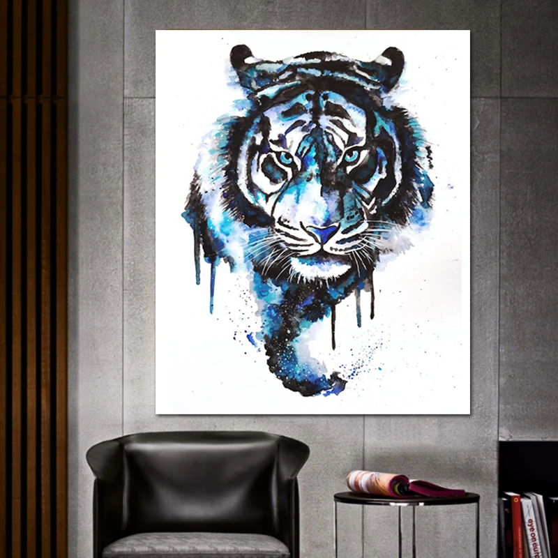 

Animal painting abstract tiger head poster watercolor animal print pop art canvas poster voor woonkamer Nordic wall decorative