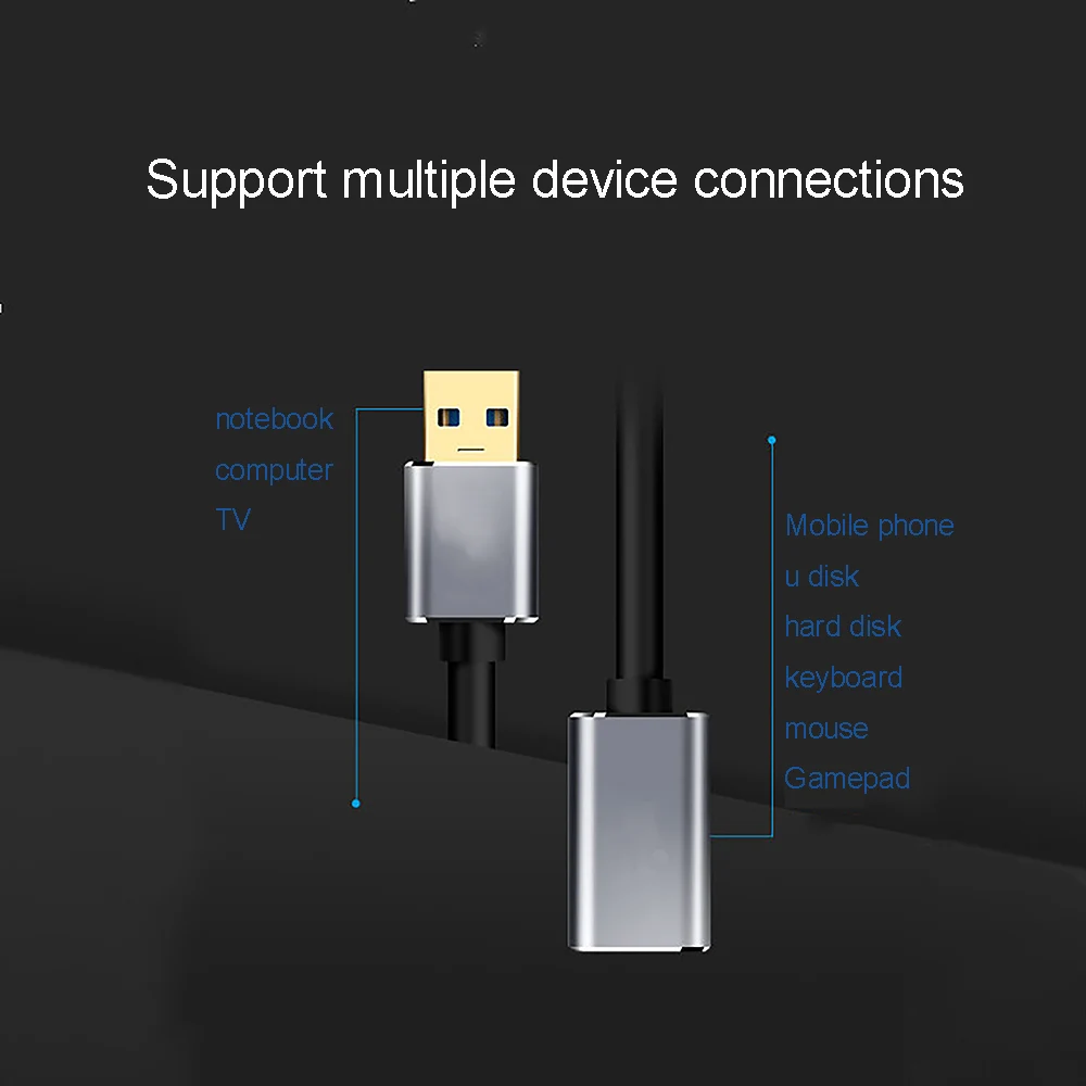 USB кабель-удлинитель для супер Скорость USB 3,0 мужчин и женщин для смарт-ТВ PS4 Xbox Клавиатура ноутбука 0,5 м 1 м 1,5 м 2 м 3 м
