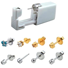 24 шт./упак. одноразовые легче безопасные стерильные пирсинг уха единиц ювелирные изделия Серьга-гвоздик для пирсинга в комплектк комплекты одежды с принтом «бабочка», сердце, круглый