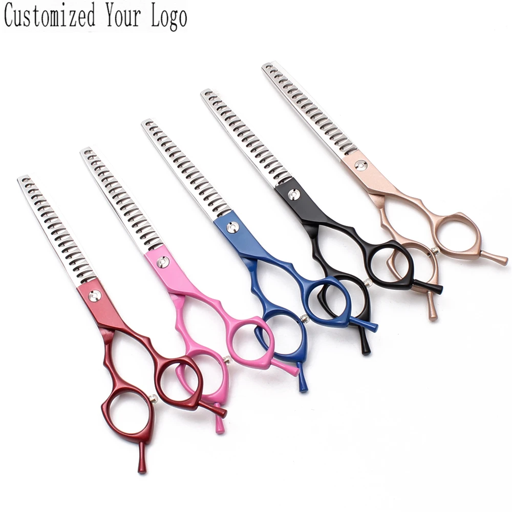 

6.5" 7" Customize Brand 440C Dog Grooming Scissors Straight Scissors Thinning Shears Professional Pet Scissors Finger Rest C9029
