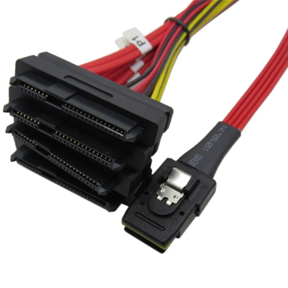 3Ware SAS cable SFF-8087 to SFF-8482 power x4 SAS Red Cable Free Shipping LSI