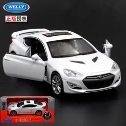 1 шт. 1:36 11.5 см Welly Hyundai Genesis LL автомобиль купе отступить сплава модели автомобиля украшение дома Boy игрушка подарок