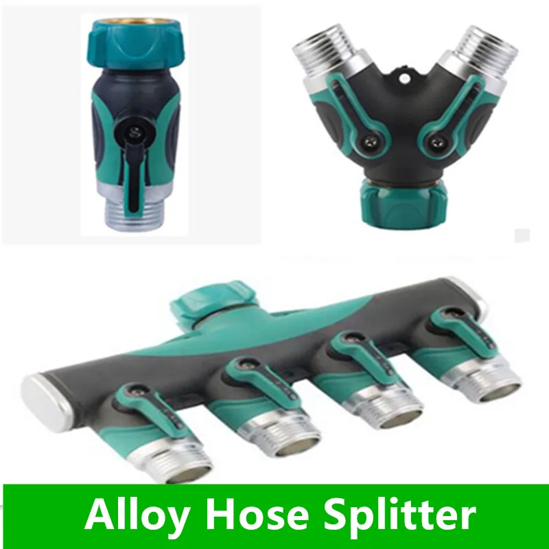 

3/4" Arthritis Friendly Watering Garden Hose 4 Way Tap Splitter 4 Way Hose Quick Connector Adapter D109