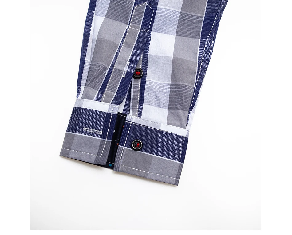 Fredd Marshall, мода, летняя повседневная рубашка, мужская клетчатая рубашка с длинным рукавом, хлопок, рубашки на пуговицах с карманом, 197