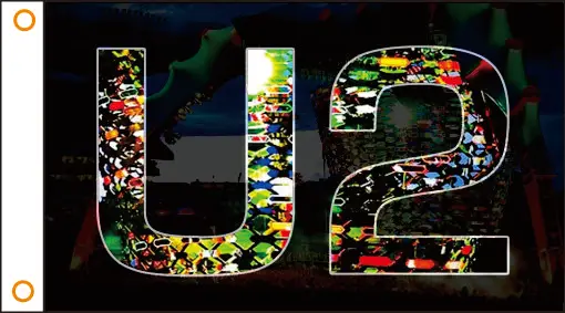 Флаг U2 баннер на заказ 3x5 футов 90x150 см 100% полиэстер 01 | Дом и сад